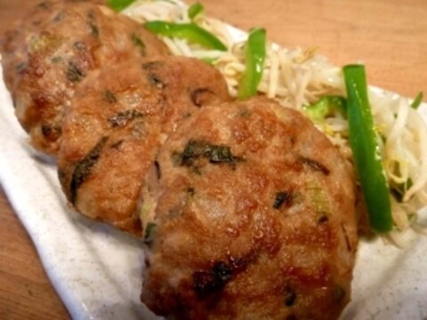 タレ不要☆豚挽き肉の簡単つくねバーグ